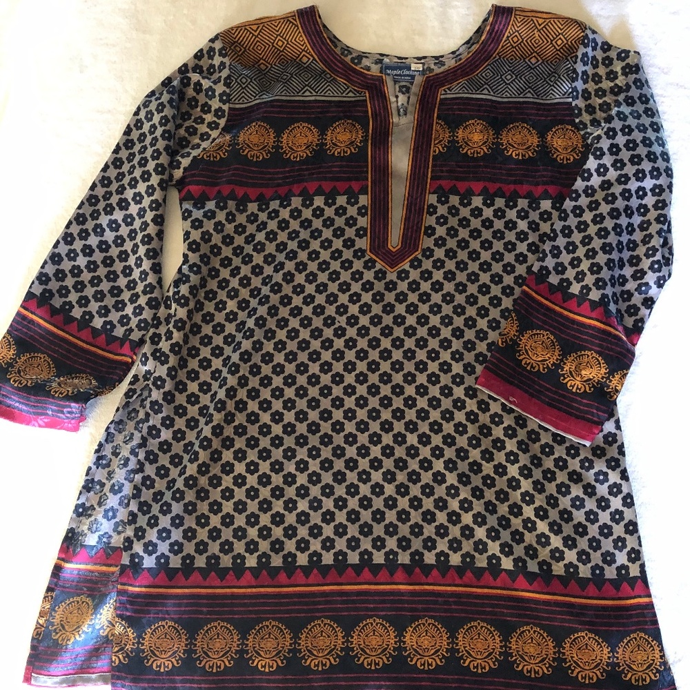 Silk shiney tunic dress from India.